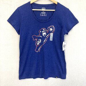 NWT Chicago Cubs T-Shirt Womens Large Blue MLB Baseball Bear Tee Top 47‎ Brand